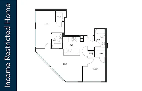 Floor plan 2x2 C4 - 80% IZ - Iron Flats