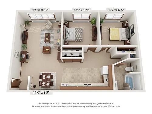 Floor plan Two Bedroom A