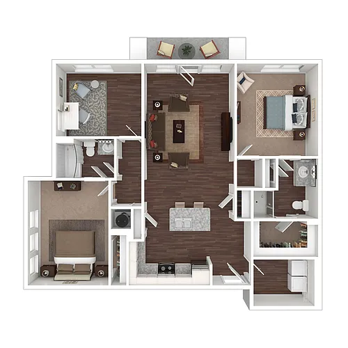 Floor plan 2 Bedroom with Den