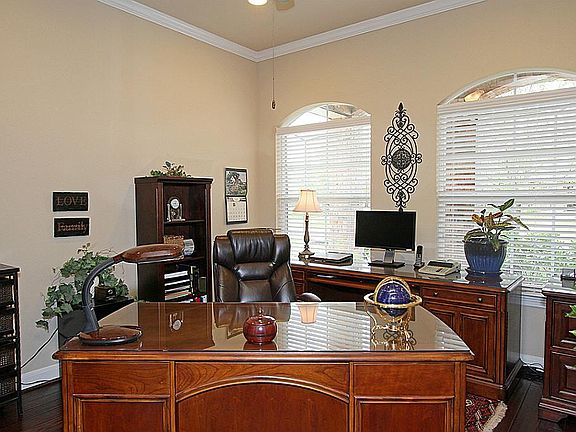 The study/library is located to the right of the entrance and has 9' French Doors for privacy while 