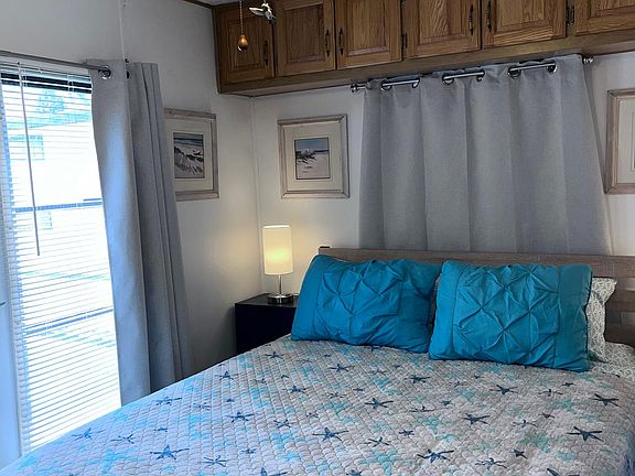 Bedroom with blackout curtains