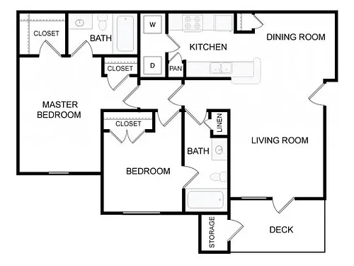 Floor plan 2 Bedroom 2 Bathroom - Premium