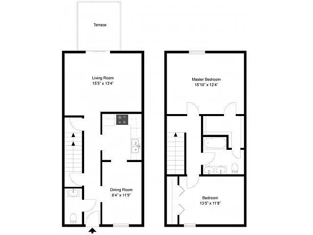 Floor plan 2 Bedroom Townhouse