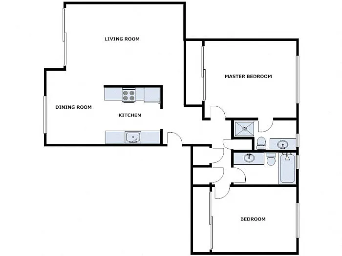 Floor plan 2 Bed / 2 Bath: Type A