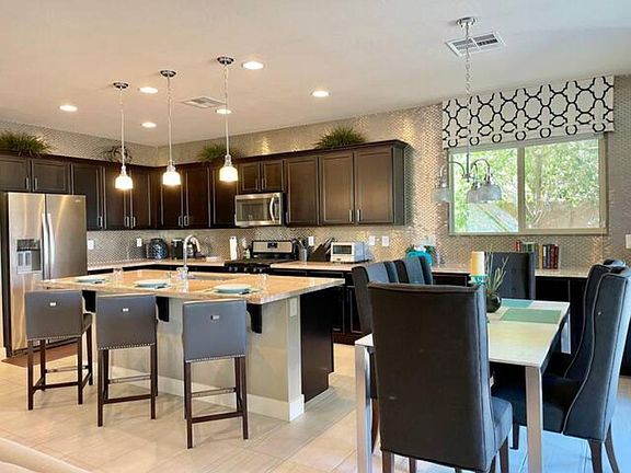 Dining room and kitchen