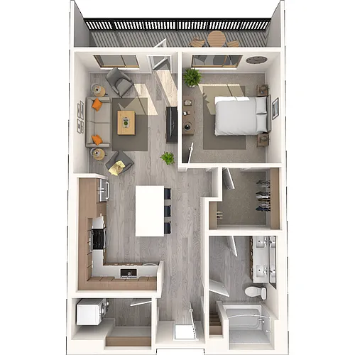 Floor plan A2 1x1-810 SF
