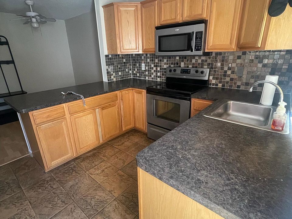 Kitchen + dining area behind