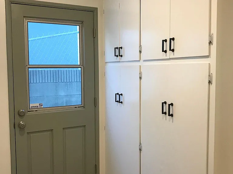 Laundry room storage & back door