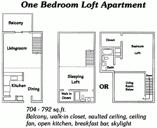 Floor plan 1 Bedroom Loft