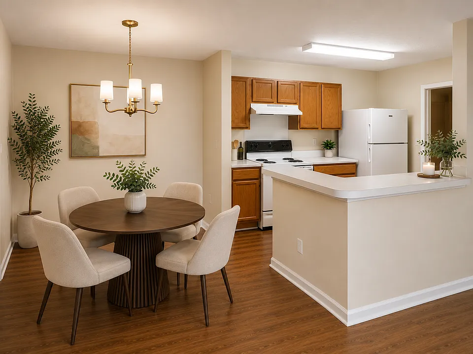 Open kitchen with a dedicated dining space, creating a comfortable place to cook, dine, and gather.