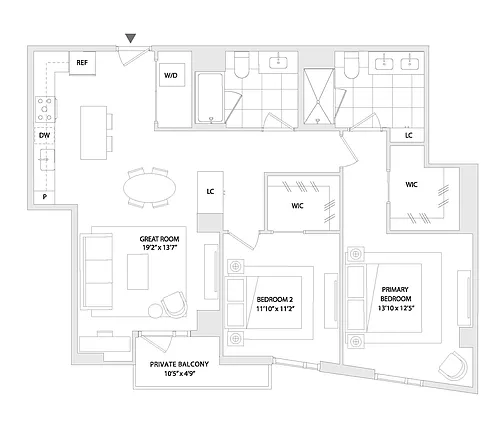 Floor plan 2 BED B6