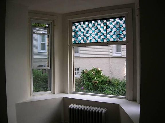 Stained glass side window in living room