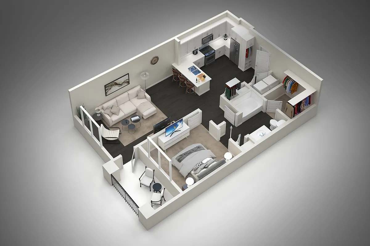 Floor plan 1 Bed/1 Bath