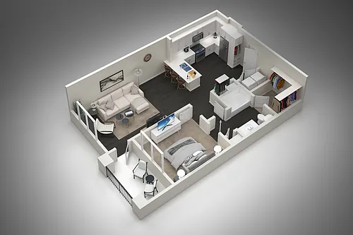 Floor plan 1 Bed/1 Bath