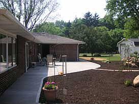 Barbeque on large, private backyard patio