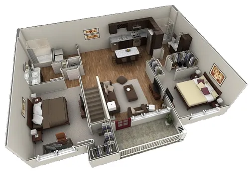 Floor plan 2 BR Grand Overlook Garage