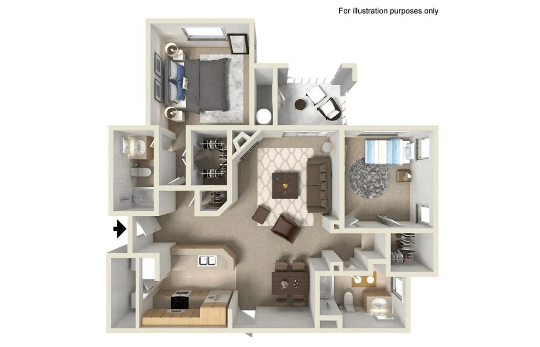 Floor plan D Brandriff 1,098 SF Reno