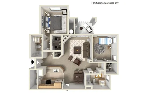 Floor plan D Brandriff 1,098 SF Reno