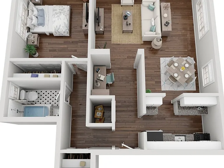 One bedroom - 845 square feet One bedroom - 845 square feet