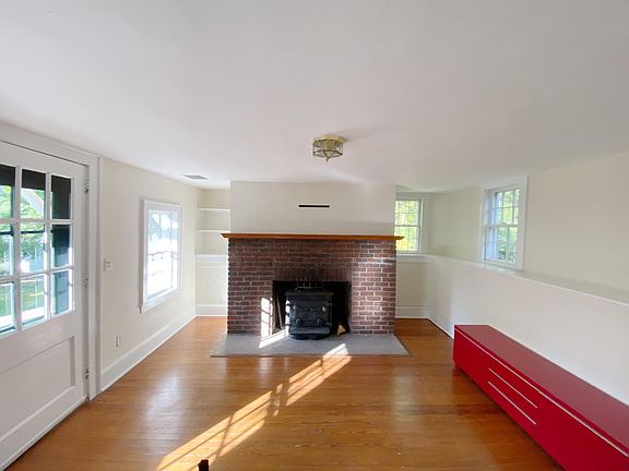 Livingroom with working wood stove.