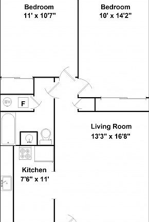 2 bedroom / 1 bathroom