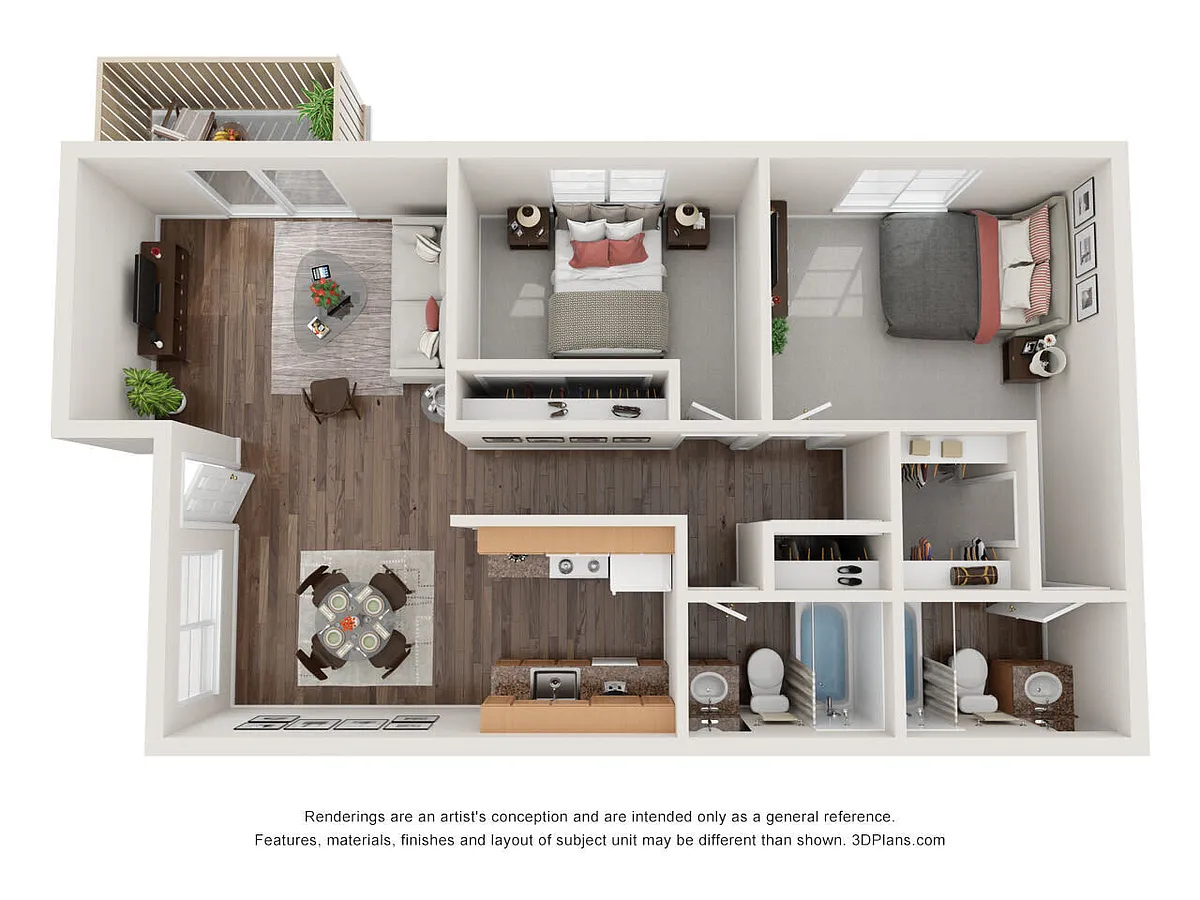 Floor plan 2 Bed 2 Bath