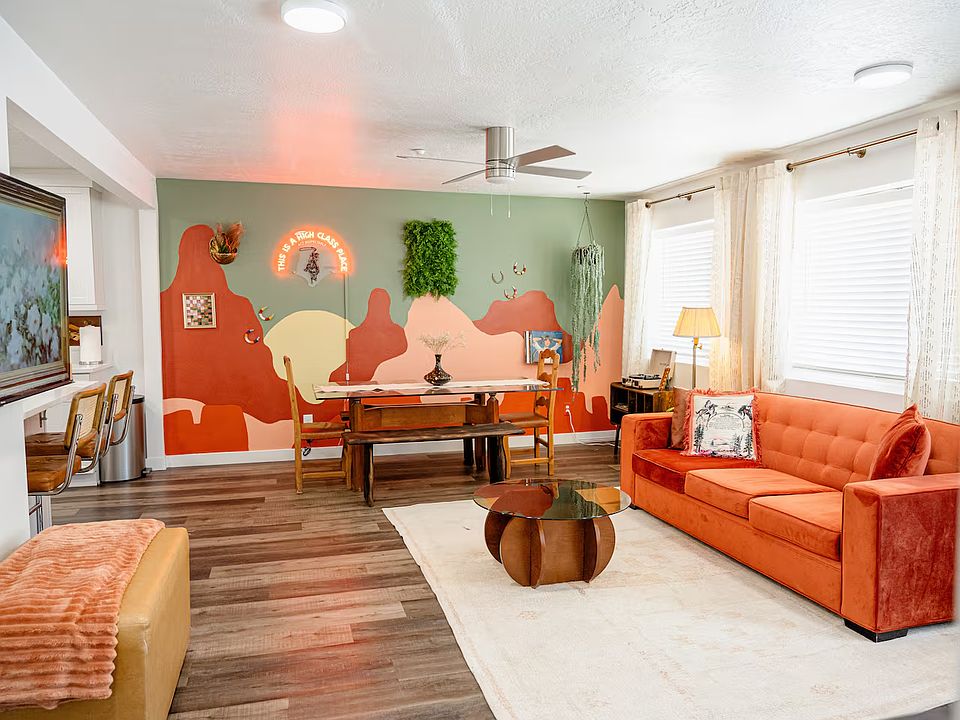 This fully furnished 3 BR/2BA apartment home features a custom, hand-crafted design that is ready for long-term living.