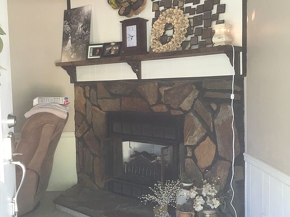 Living room w/electric logs