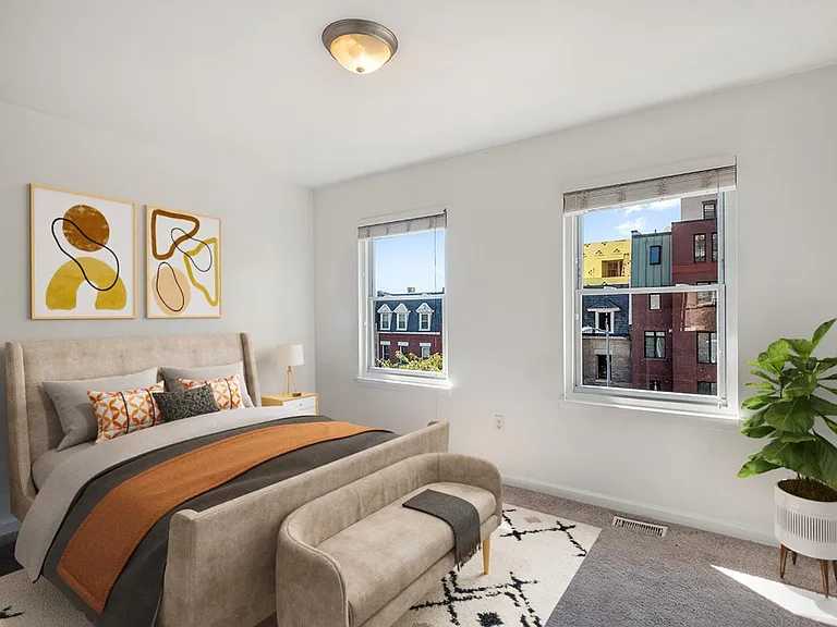 Bedroom 1. This image shows a virtually furnished space. Bedrooms come unfurnished.