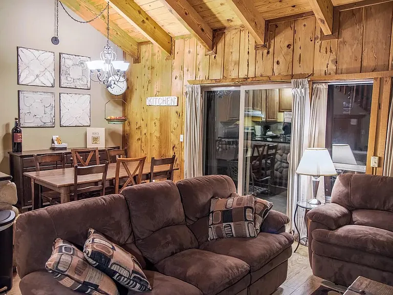 Living room with microfiber couches and 4 recliners