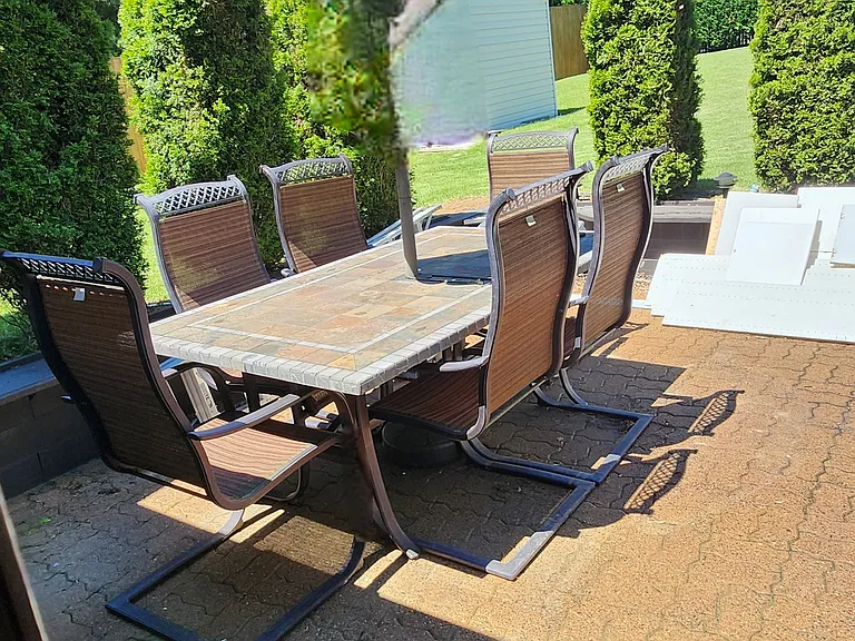 Patio furniture included in rental