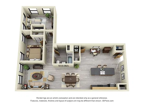 Floor plan 2 Bedroom / 1.5 Bathroom