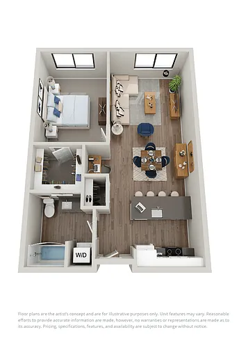 Floor plan 1X1 B