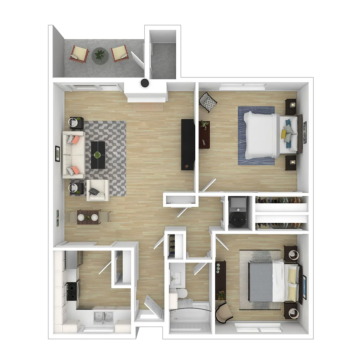 Floor plan Two Bedroom L