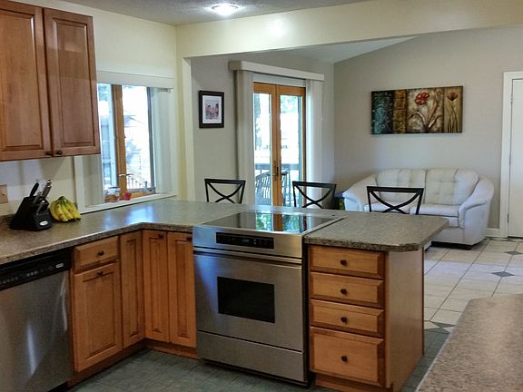 Looking out of kitchen