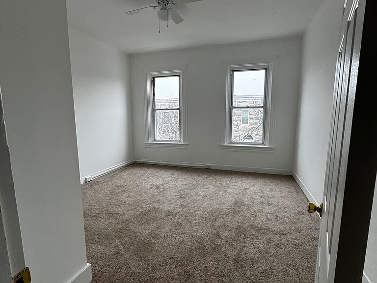 Master Bedroom is 14 x 14ft. Vantage point is from the door.