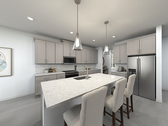 The Zander Floorplan Rendering Kitchen.