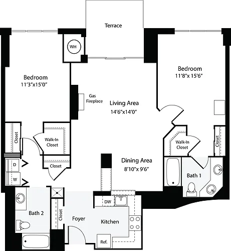 Floor plan 2 Bedrooms F