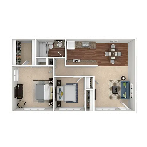 Floor plan 2 Bed / 1 Bath