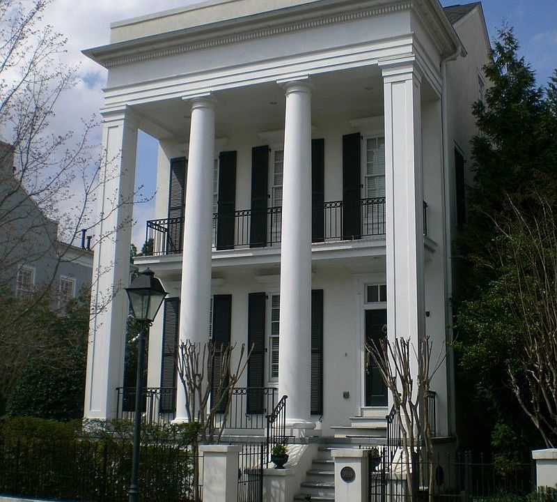 Inspired by the Greek Revival double-galleried townhouse in New Orleans