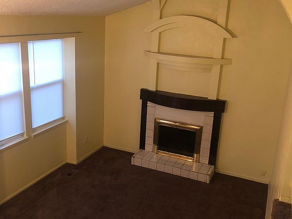 Family room with vaulted ceiling