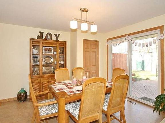 Seating for six with room to spare. Slider doors lead to the deck offering a perfect option for outdoor dinners and so much more!