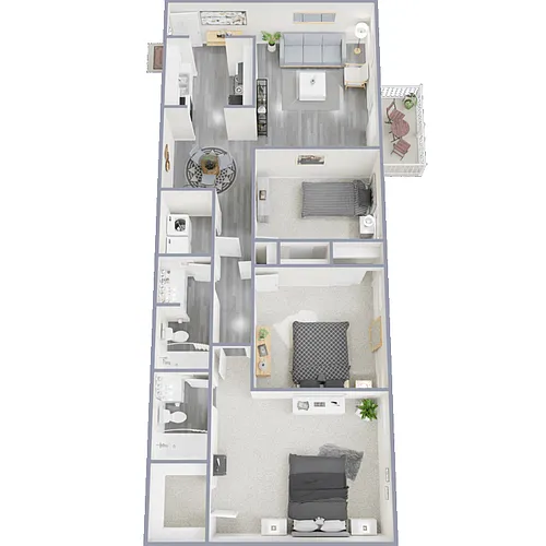 Floor plan 3 Bed 2 Bath Large