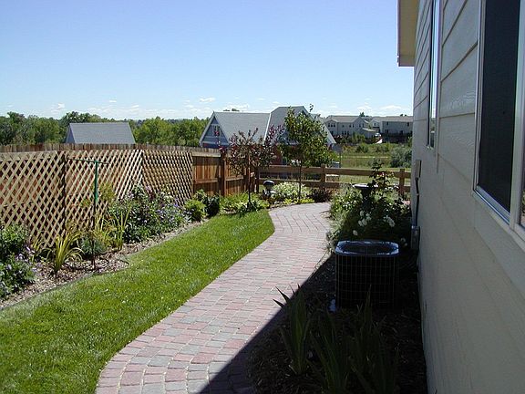 Side walkway & lawn
