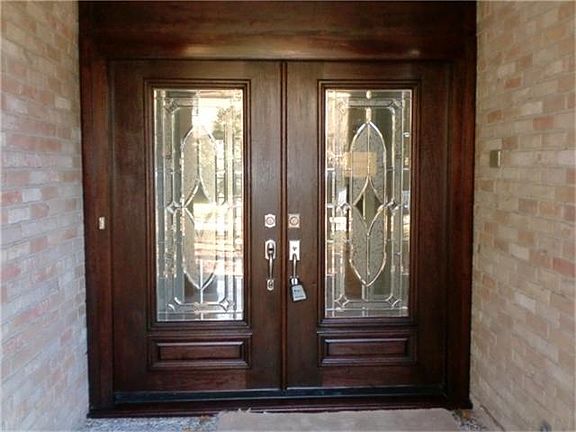 Leaded Glass Double Doors