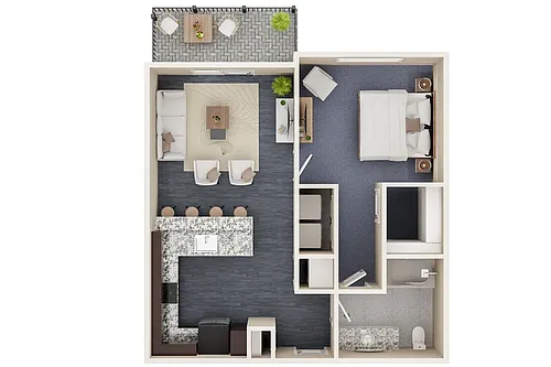 Floor plan MODERA 1 Bedroom