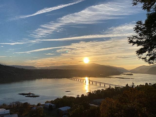 Veiw of Columbia Gorge and Mt Hood from House