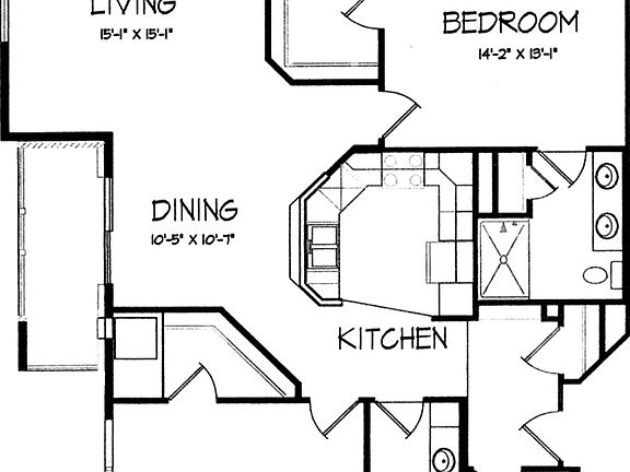 2 bed 2 bath separated with private bathrooms and walk in cl