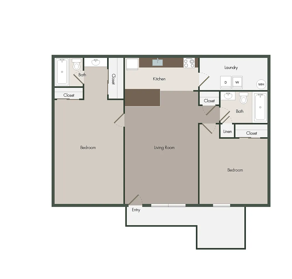 Floor plan Two Bedroom two bath