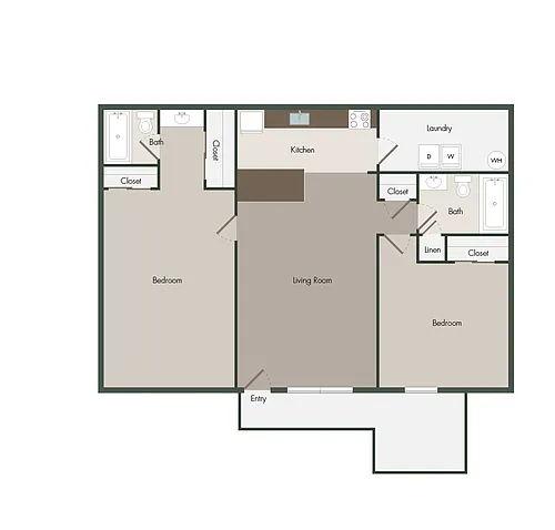 Floor plan Two Bedroom two bath